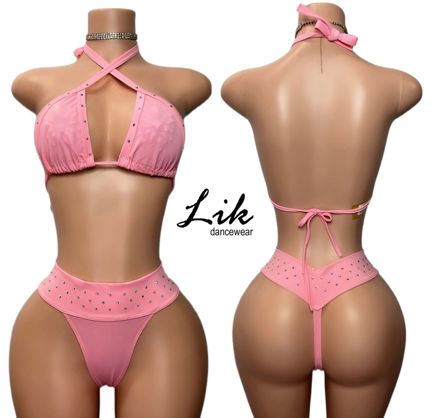 Beat high waist Brazilian thong two piece set