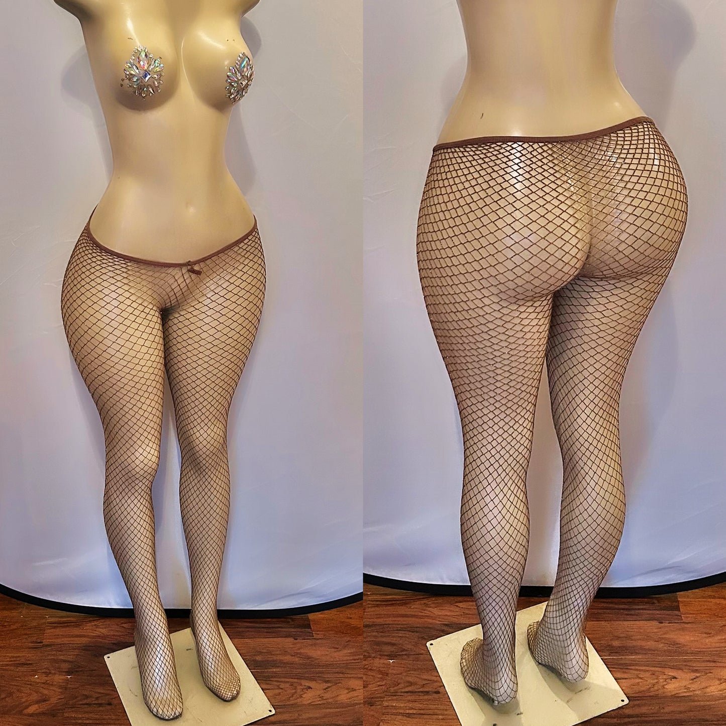 Fishnet bottle girl tights