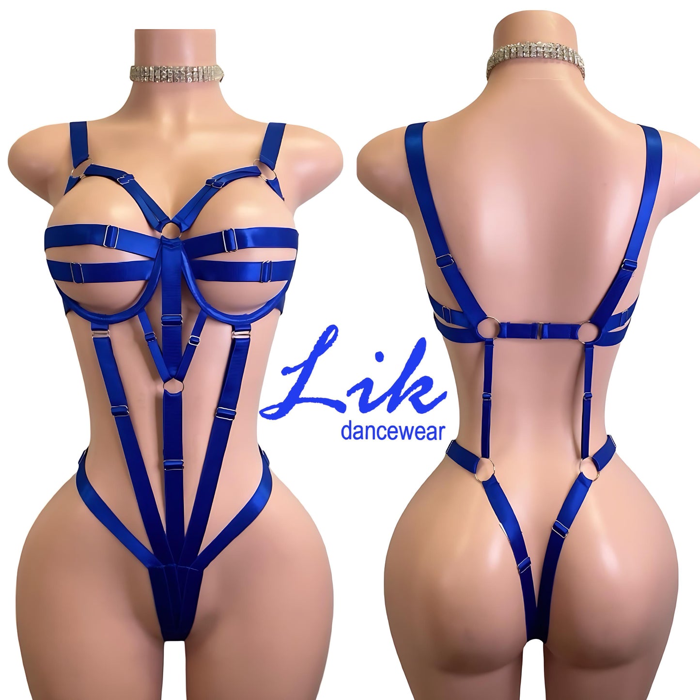 Metallic Strappy Buckle One Piece