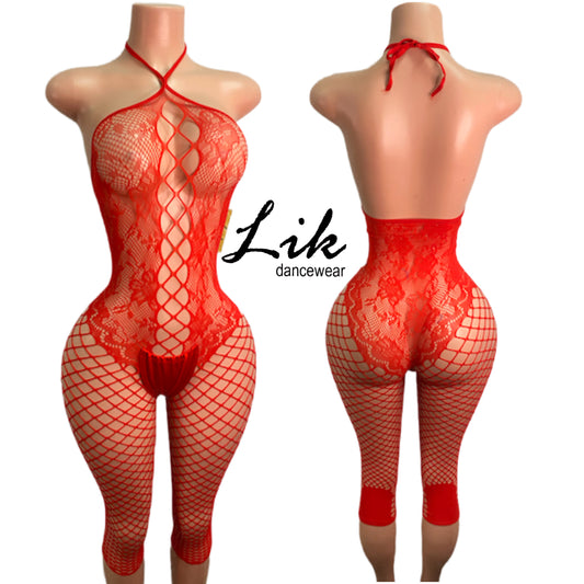 Open-Cup Halter Bodystocking