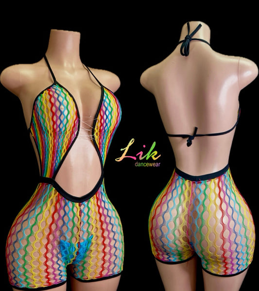 Prisma stripper rainbow romper