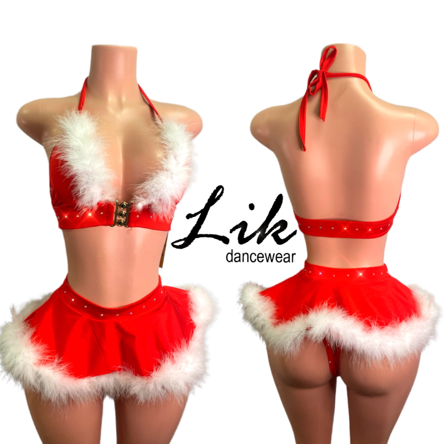 Santa exotic Dancewear skirt set