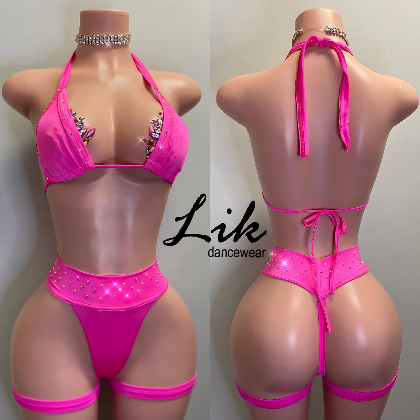 Beat high waist Brazilian thong two piece set