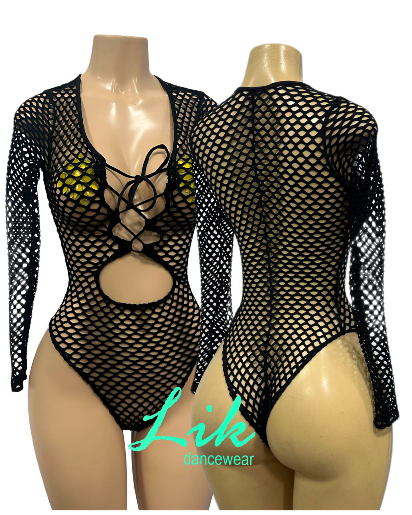 DaDon Long Sleeved Fishnet Exotic Dancewear