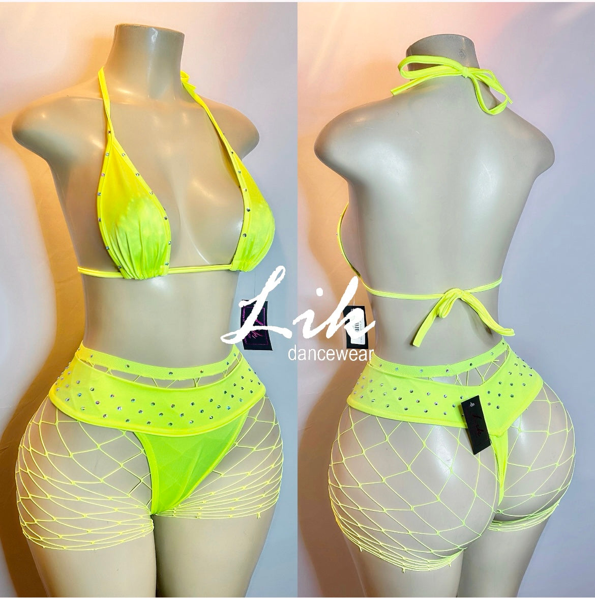 Beat high waist Brazilian thong two piece set