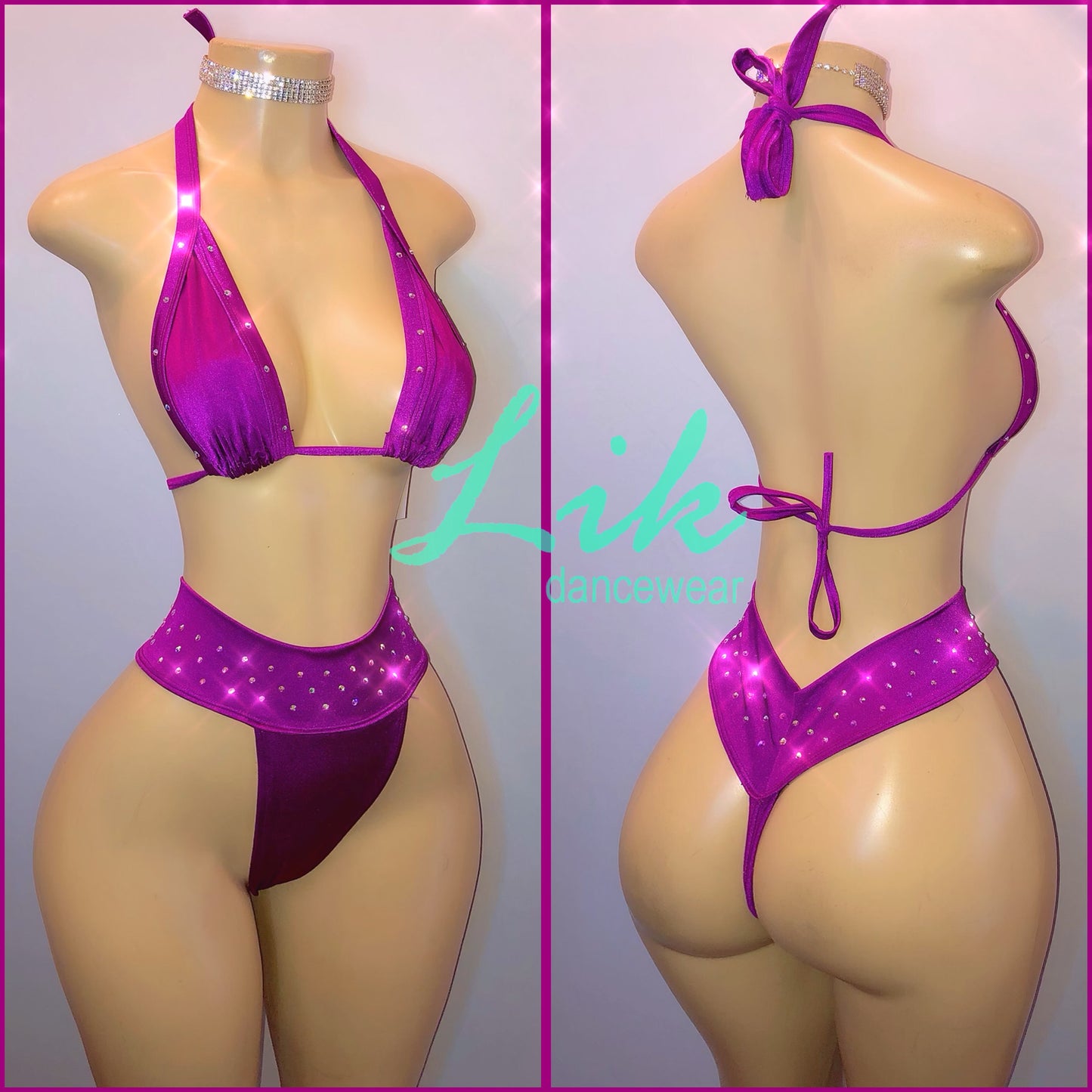 Beat high waist Brazilian thong two piece set