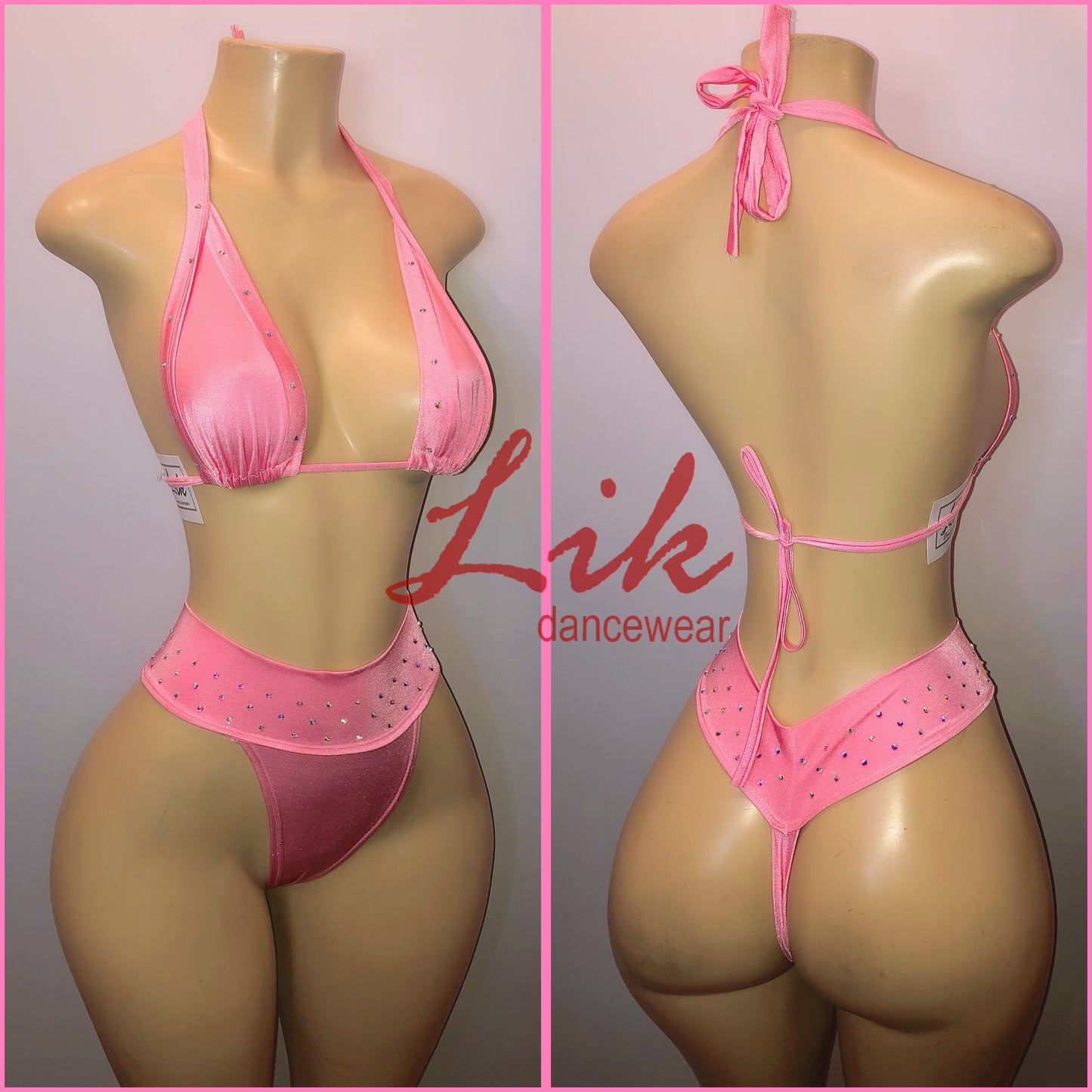 Beat high waist Brazilian thong two piece set