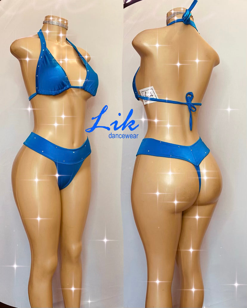 Beat high waist Brazilian thong two piece set