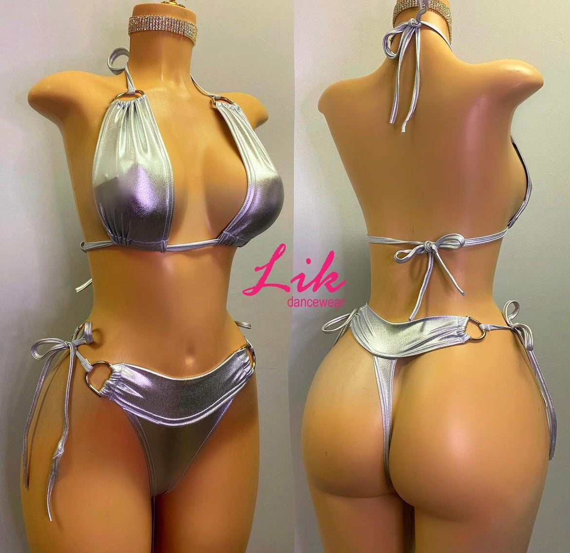 2 Piece Thong Set Authentic Imperial Stones. Cage hotsell Set w/Straps. Custom Made Rhinestone Spandex Exotic Dancewear, Stripper Outfit