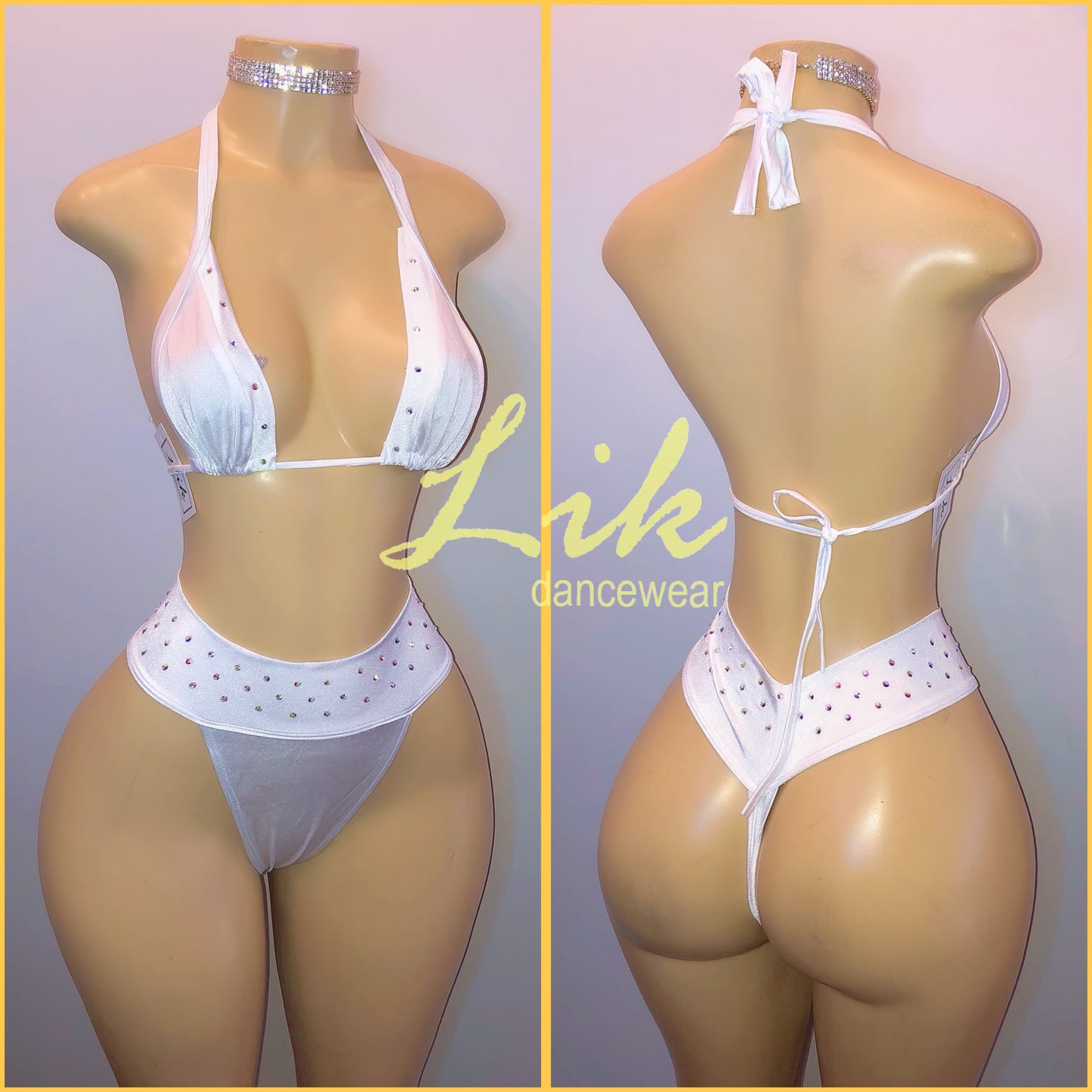 Beat high waist Brazilian thong two piece set