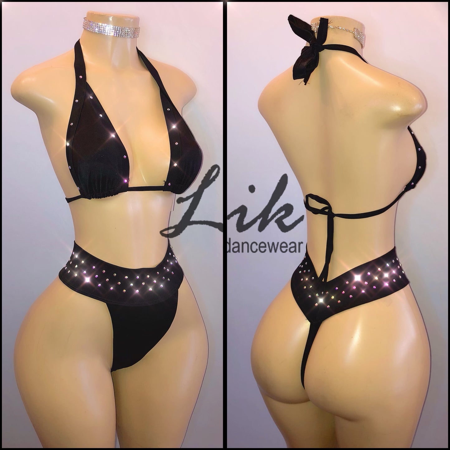 Beat high waist Brazilian thong two piece set